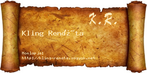 Kling Renáta névjegykártya